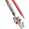 kit caneta e lapis rose gato